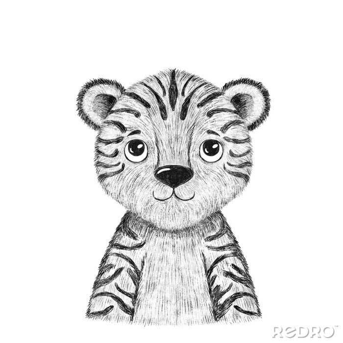 Poster Kleiner fröhlicher Tiger