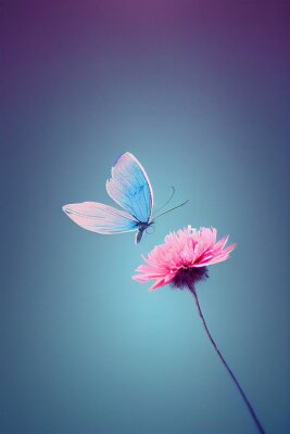 Poster Kleiner Schmetterling auf einer Blume