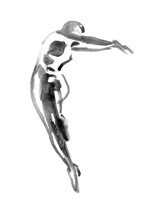 Poster Körper in Bewegung Aquarell
