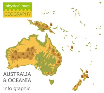 Poster Kontinente Grafik mit Landformen von Australien