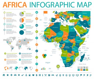Kontinente Infografik über Afrika