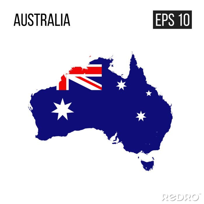 Poster Kontinente minimalistische Karte von Australien