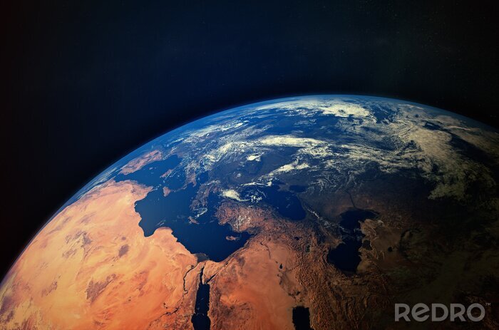 Poster Kontinente und Ozeane aus dem Weltraum sichtbar