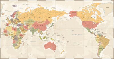 Kontinente und Ozeane politische Karte