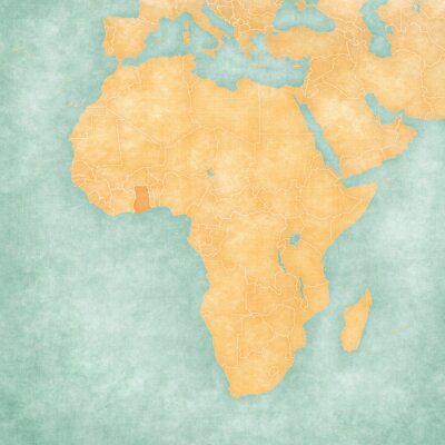 Poster Kontinente zweifarbige Karte von Afrika