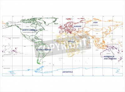 Konturen-Weltkarte