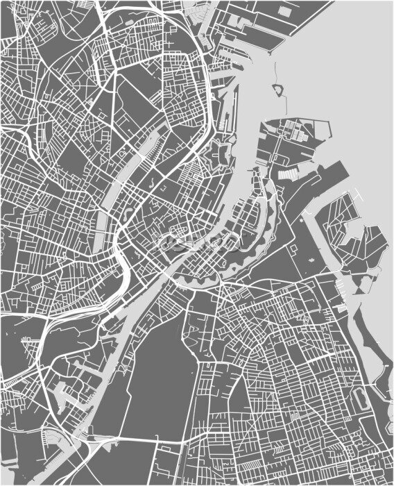 Poster Kopenhagen auf der Karte