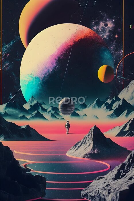 Poster Kosmisches Retro