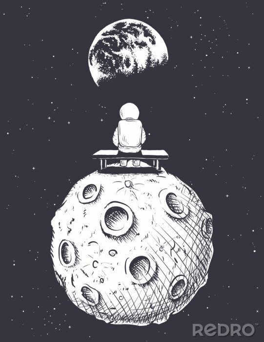 Poster Kosmonaut auf dem Mond
