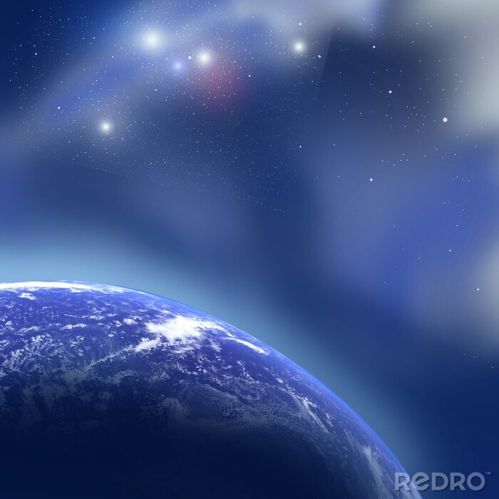 Poster Kosmos-Grafik mit einer Darstellung des Planeten Erde