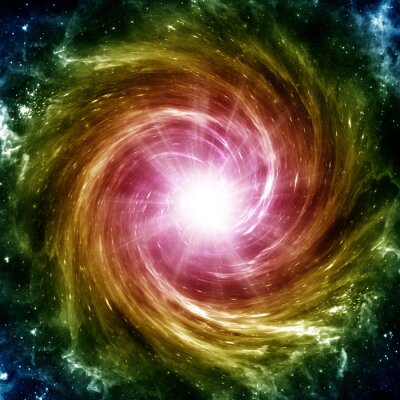 Kosmos und Regenbogen-Spiralgalaxie