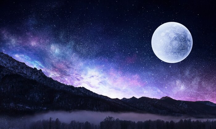 Poster Kosmos und ungewöhnliche Galaxien von der Erde aus gesehen