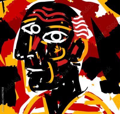 Poster Kubismus-Portrait von Picasso