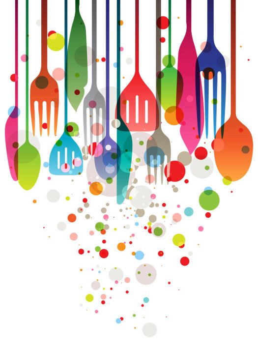 Poster Küchenzubehör im Hintergrund