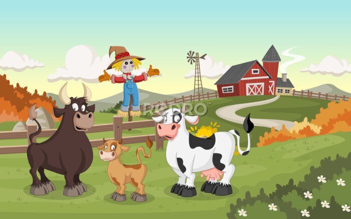 Poster Kühe Märchen von Farm