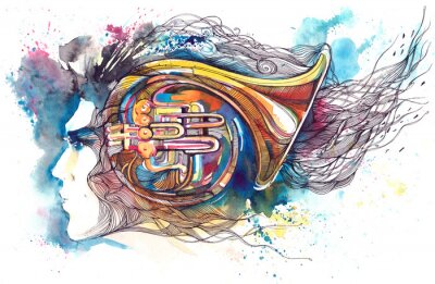 Künstlerische Darstellung des Blasinstruments