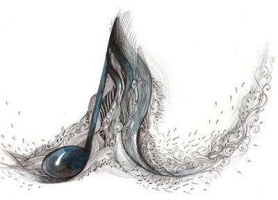 Sticker Künstlerische Grafik mit einer großen Einzelnote