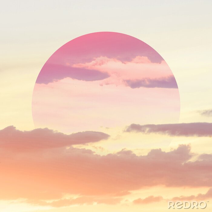 Poster Künstlerische Komposition mit Sonnenaufgang