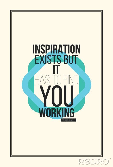 Poster Künstlerischer Slogan über Inspiration