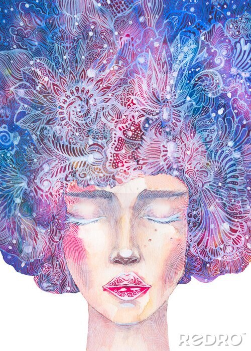 Poster Künstlerisches Porträt eines Mädchens