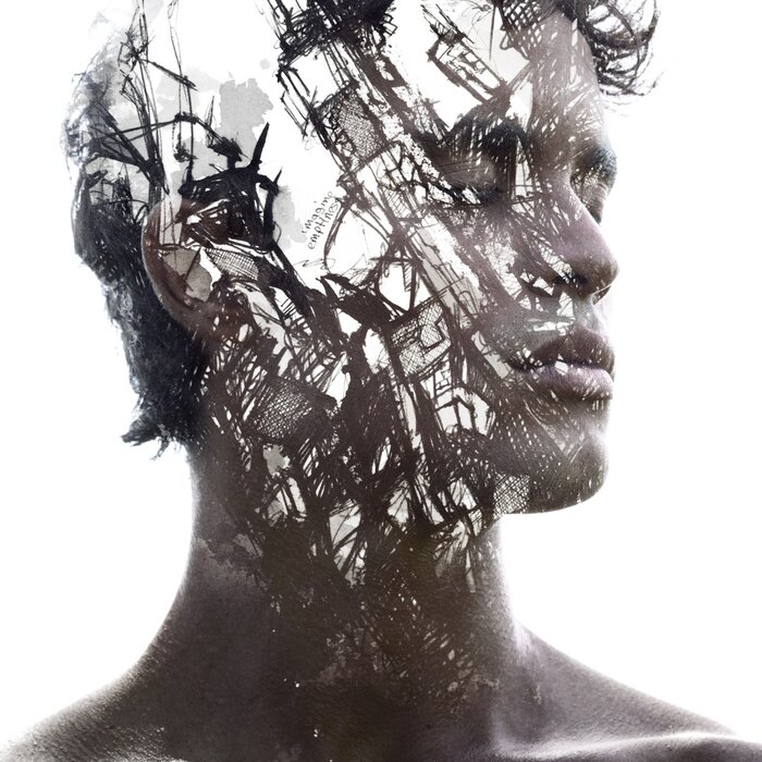 Poster Künstlerisches Porträt eines Mannes