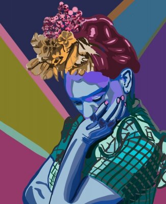 Poster Künstlerisches Porträt von Frida Kahlo