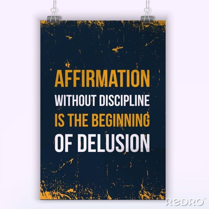 Poster Künstlerisches Zitat über Disziplin
