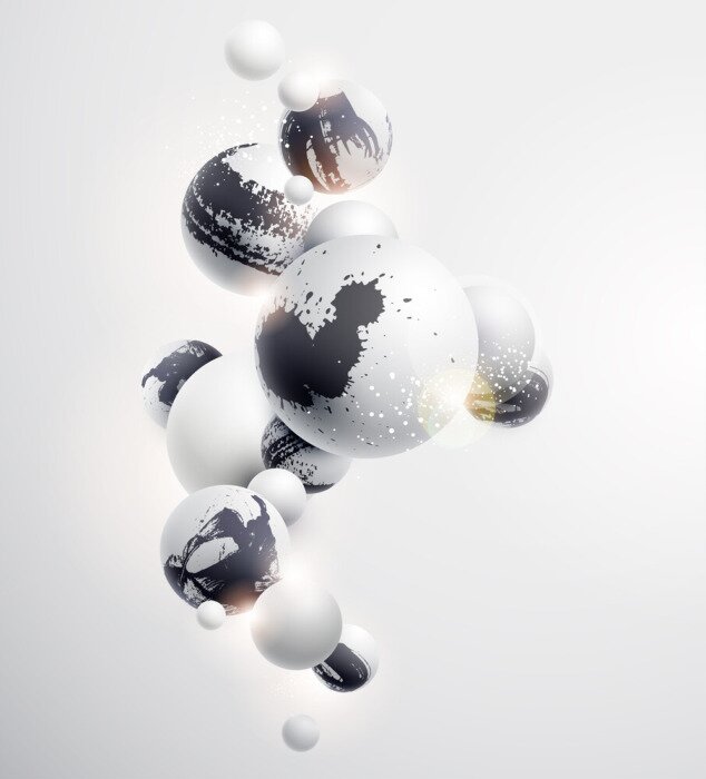 Poster Kugeln 3D in Klecksen