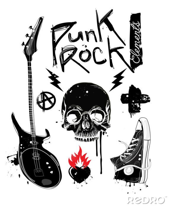 Poster Kulturelle Elemente des Punk-Rock