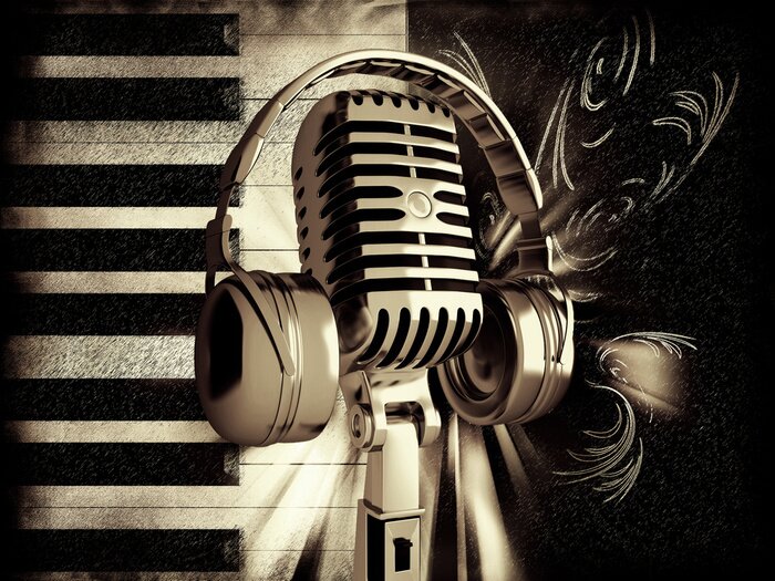 Poster Kunst und Musik in Sepia