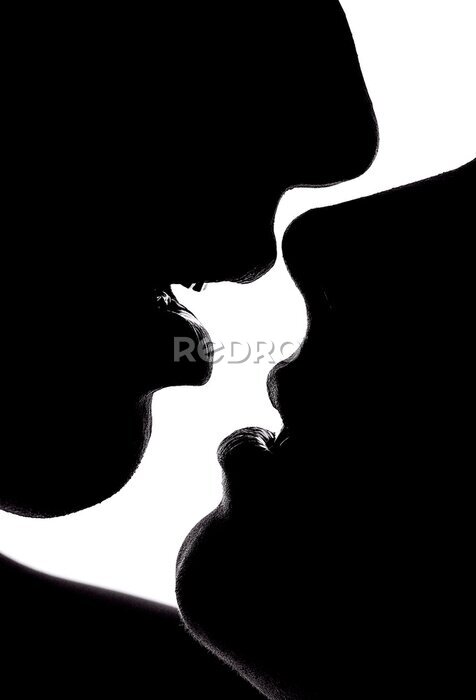 Poster Kuss einer Frau und eines Mannes