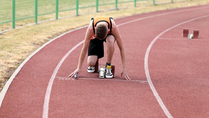 Poster Läufer bereit zum Start