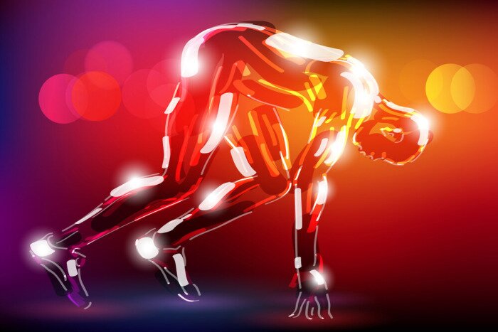 Poster Läufer bereitet sich auf den Start vor