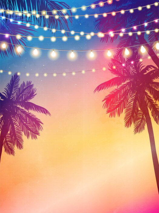 Poster Lampen bei Sonnenuntergang