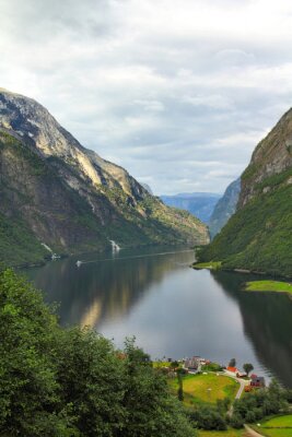 Poster Landschaft der norwegischen Fjorde