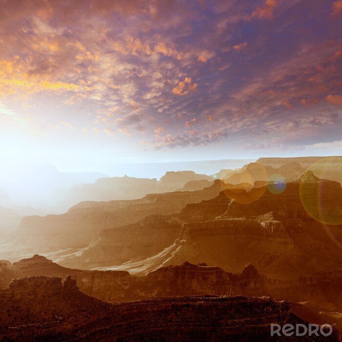 Poster Landschaft des Grand Canyon bei Sonnenuntergang