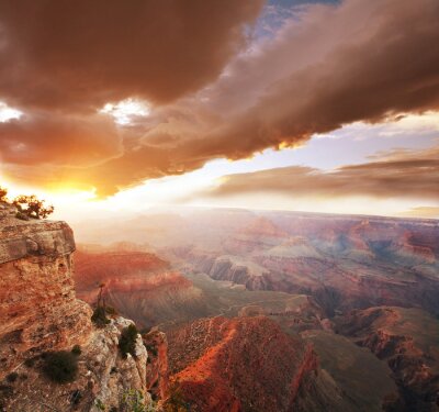 Poster Landschaft des Grand Canyon und Sonnenuntergang
