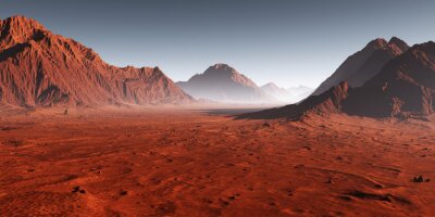 Landschaft des Sonnenuntergangs auf dem Mars