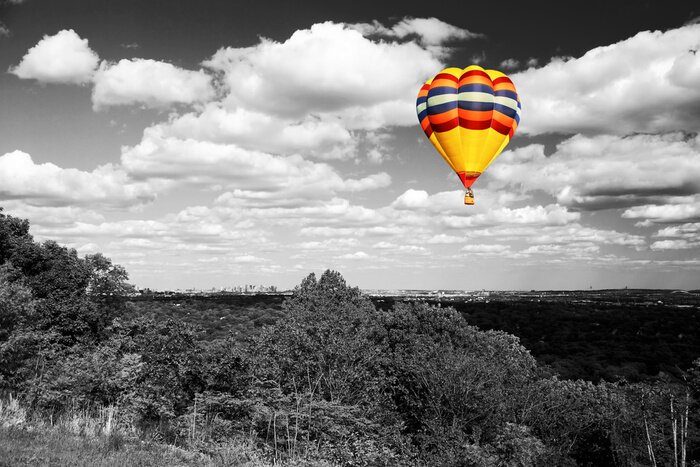Poster Landschaft mit Ballon