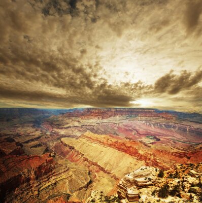 Poster Landschaft mit dem Grand Canyon von oben