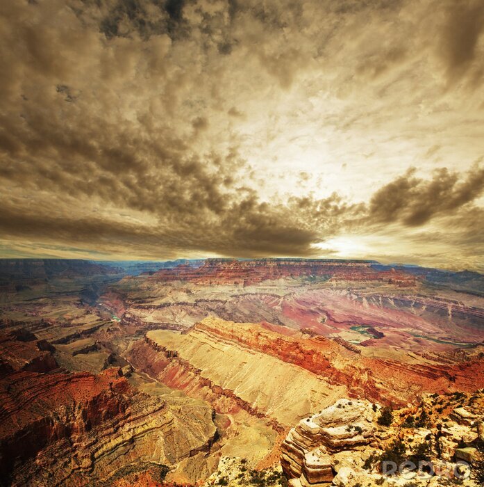 Poster Landschaft mit dem Grand Canyon von oben