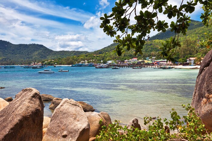 Poster Landschaft mit kristallklarem Meer