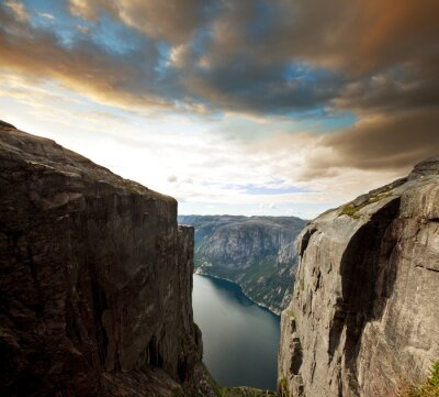 Poster Landschaft mit norwegischen Fjorden