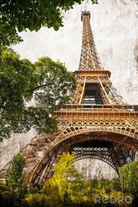 Poster Landschaft mit Pariser Architektur