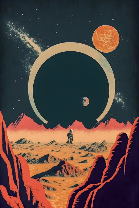 Poster Landung auf einem fernen Planeten