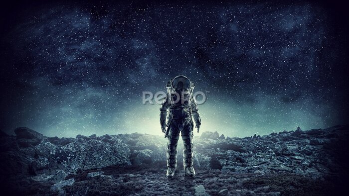 Poster Landung eines Astronauten auf dem Mond