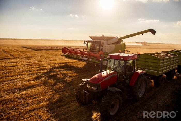 Poster Landwirtschaftliche Maschinen auf dem Feld