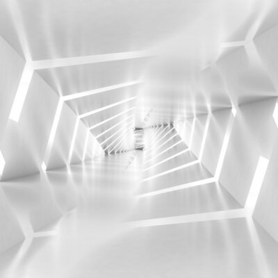 Langer weißer Tunnel