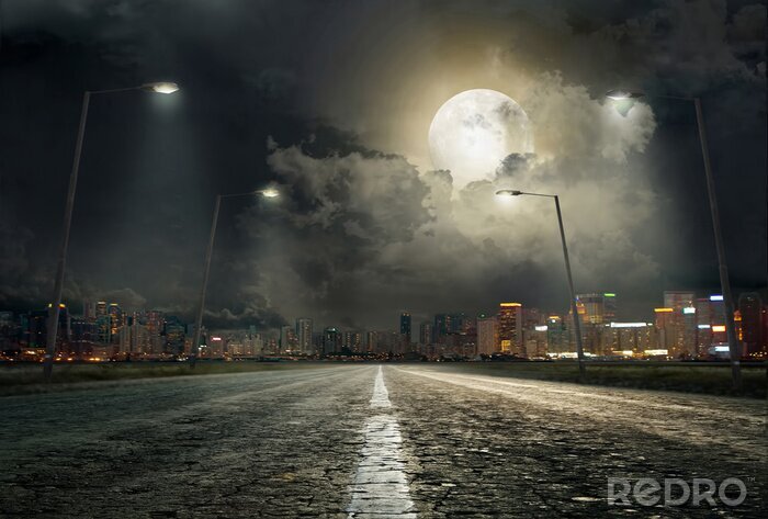 Poster Laternen am Weg