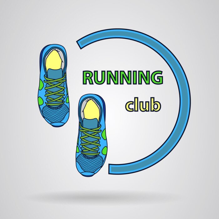 Poster Laufen Logo mit Schuhen